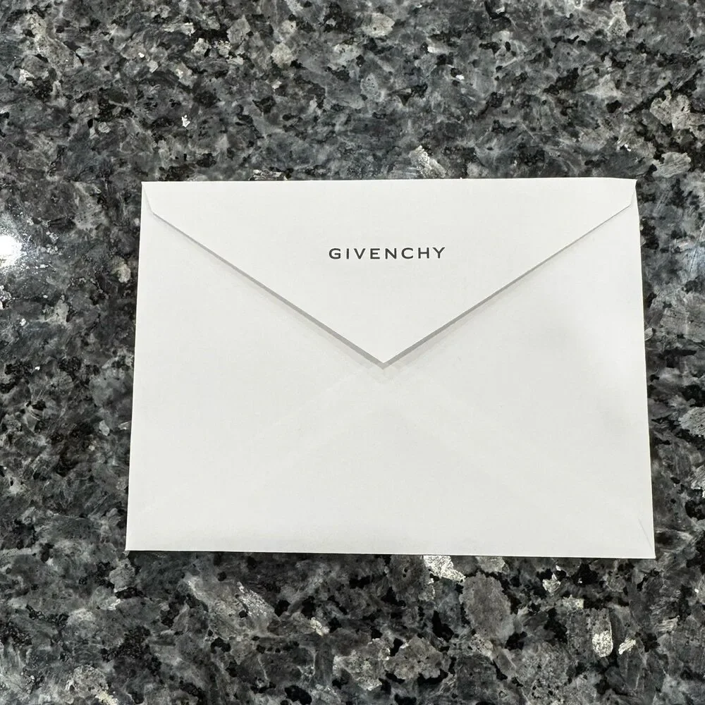 Givenchy White Envelope Authentic Button Add on Logo Storage Flap Open + Tag
